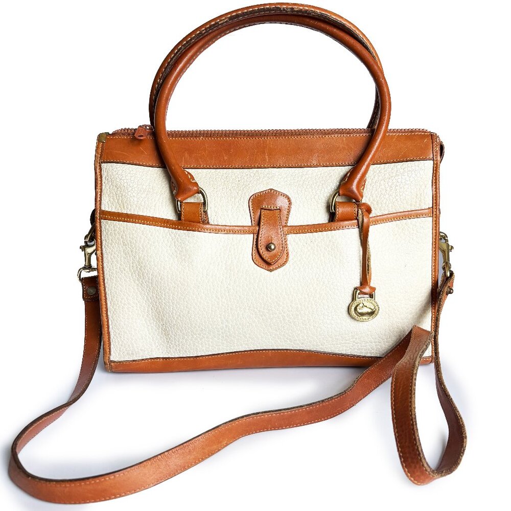 Dooney & Bourke All Weather Leather Shoulder Satchel Style R21 Bone Tan …